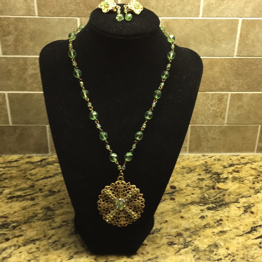 Necklace and clip on earring set